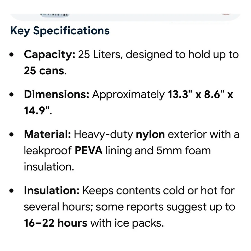 SEEHONOR insulated cooler